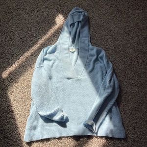 AERIE light blue waffle sweater hoodie
